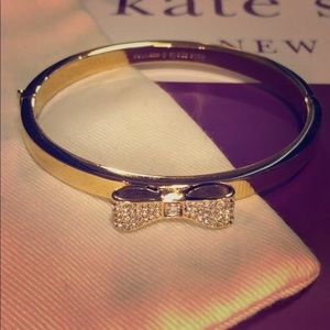 Kate spade gold bow bracelet with rhinestone bow!
